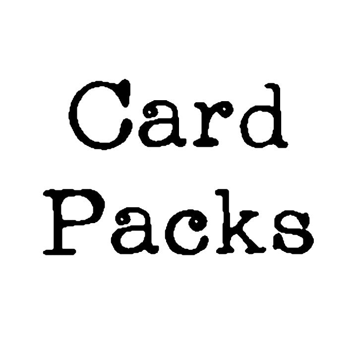 Text 'Card Packs' in black on a white background