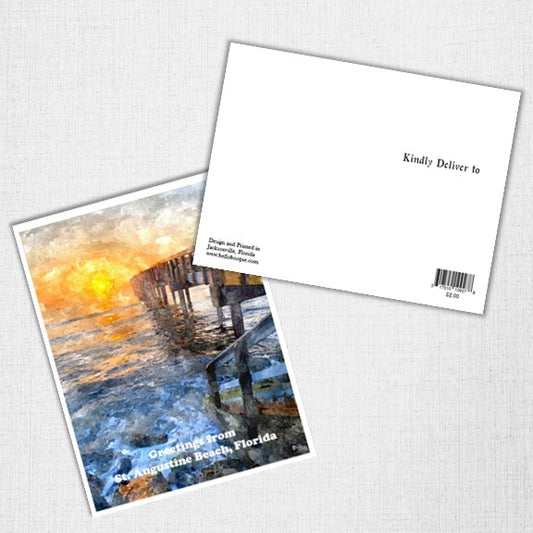 St. Augustine Beach Pier Postcard